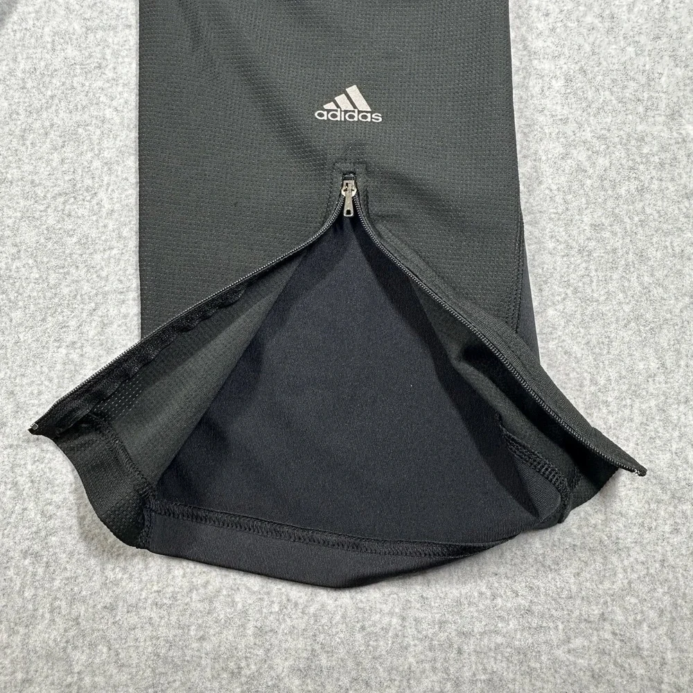 Vintage Y2K Adidas Track Pants Black Red 3 Stripe Drawstring Size XL Zip Cuff